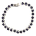 Silver bracelet with cubic zirconia