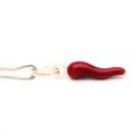 Enameled lucky horn with chain