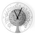 Glass wall clock tree of life