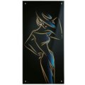 Glass panel woman