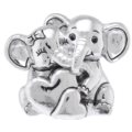 Elephants couple with hearts