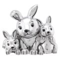 Rabbits family with hearts