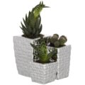 Square base triple vase