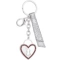 Heart keychain with red zirconia