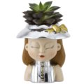 Woman's half-bust vase holder