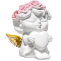 Female cherub with heart