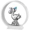 Stork on white base