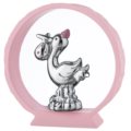 Stork on pink base