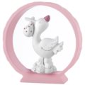 Stork on pink base