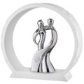 Hugging couple white base