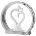 Heart shape couple silver base