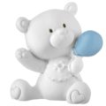 White teddy bear with balloon