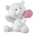 White teddy bear with balloon