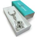 Silver letter keychain