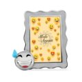 Photoframe emoji smile with sweat