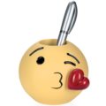 Pen holder blowing kiss