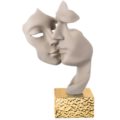 Masks sculpture golden base