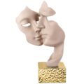Masks sculpture golden base