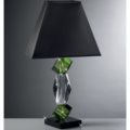 Lampada in cristallo base nera