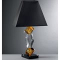 Lampada in cristallo base nera