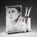 Crystal photoframe with pen holder