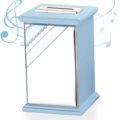 Money bank with musical box