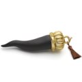 Black lucky horn with crown
