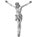 Silver satin crucifix