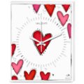 Wood clock hearts