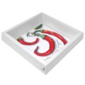 Wood coin tray chili peppers