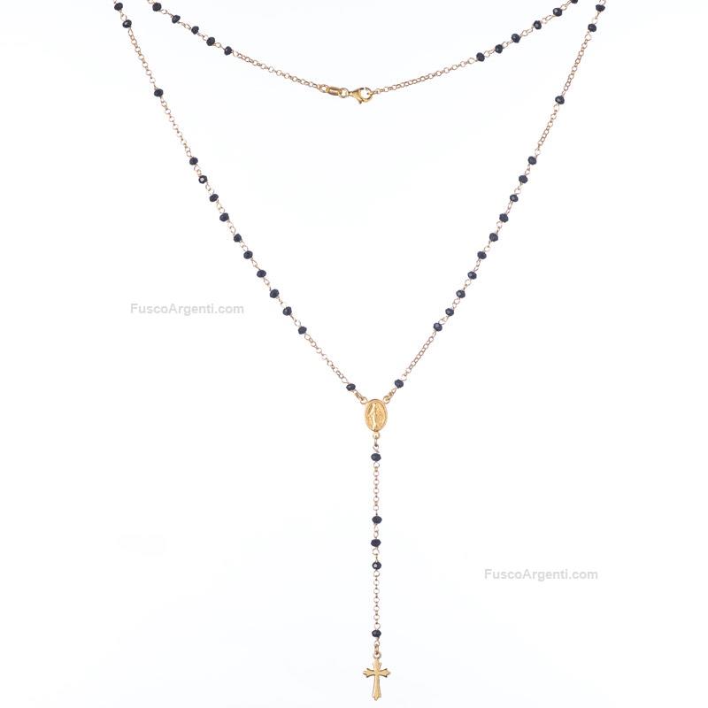 any-g rosary with black cz