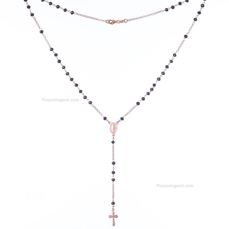 any-g rosary with black cz