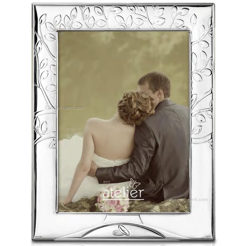 Cornice matrimonio atelier cm 10x15 - fedi cornice argento laminato  matrimonio retro ae0318/10 cornici anniversario matrimonio ricorrenze  offerta Fusco Argenti Gioielli