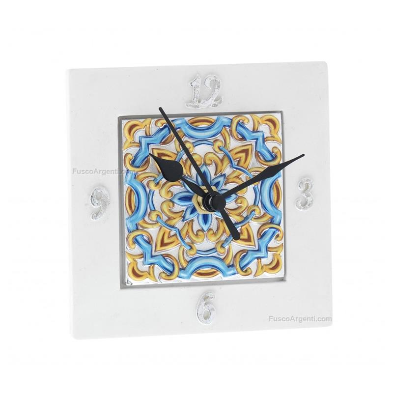 bagutta squared clock majolica