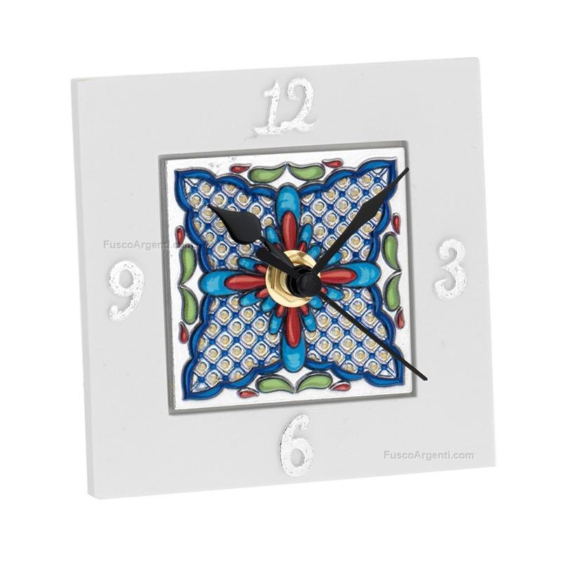 bagutta squared clock majolica