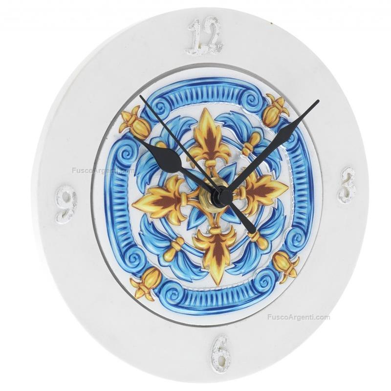bagutta round clock majolica