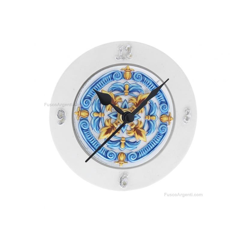 bagutta round clock majolica