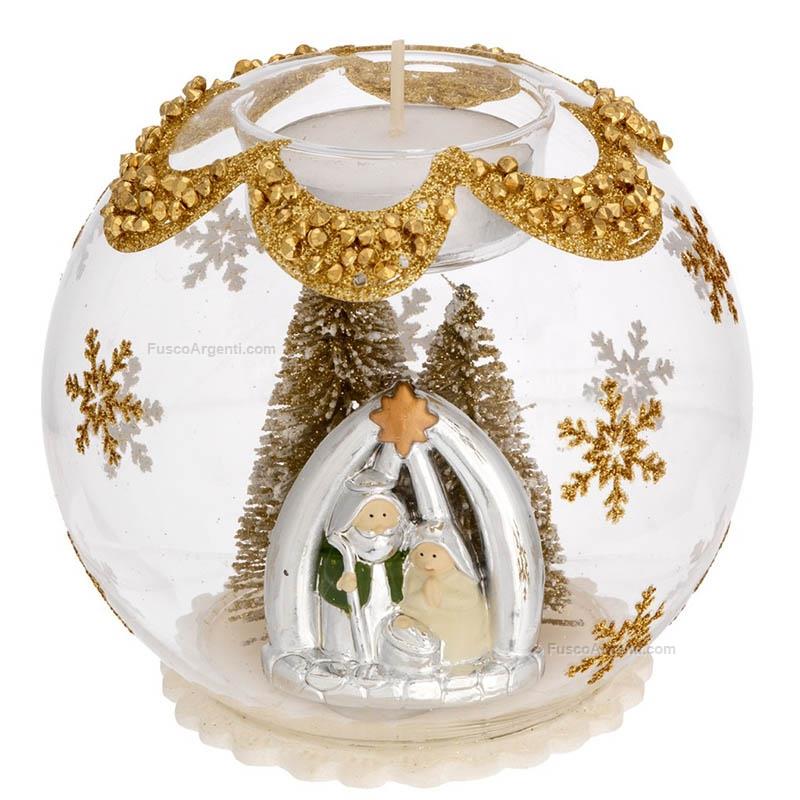 bagutta sfera porta candela con presepe