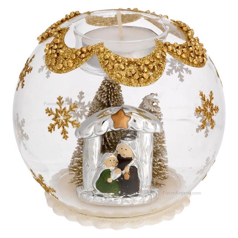 bagutta sfera porta candela con presepe