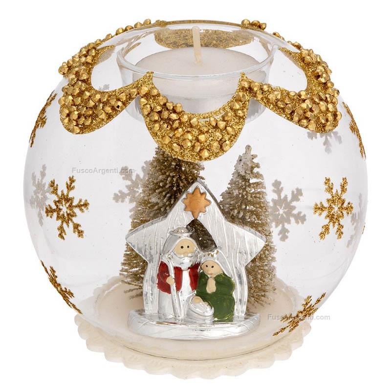bagutta sfera porta candela con presepe