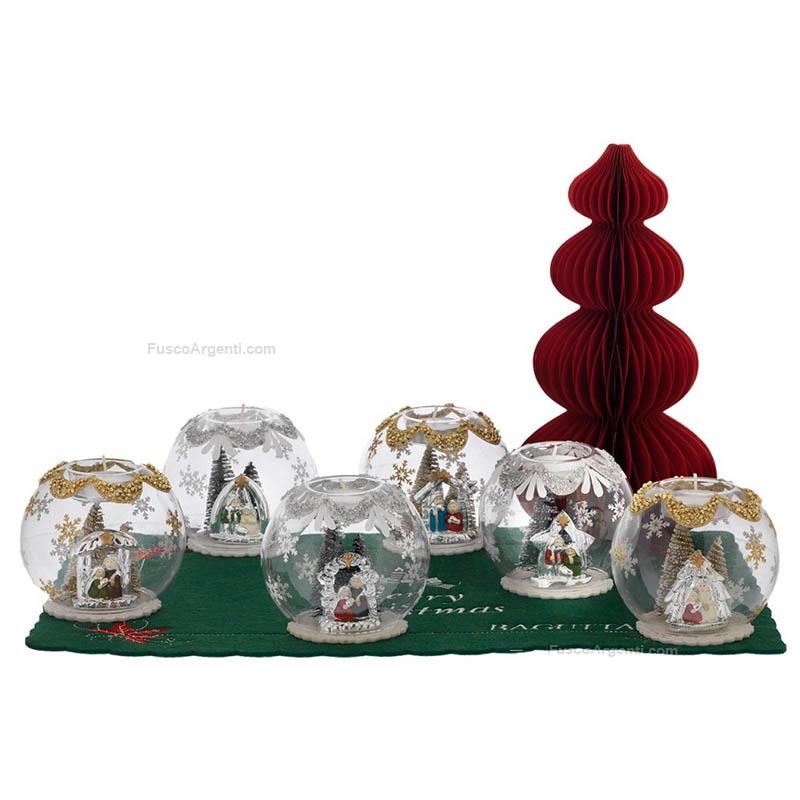 bagutta sfere porta candela con presepe