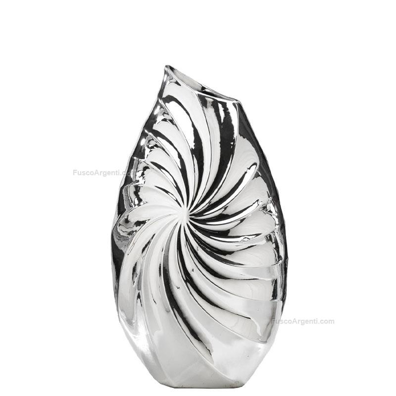 bagutta silver coated vase waves