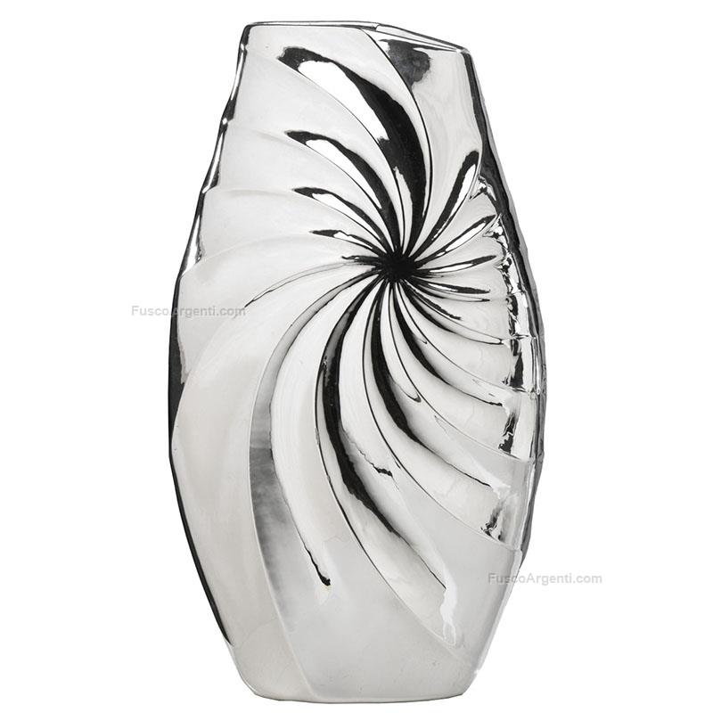 bagutta silver coated vase waves