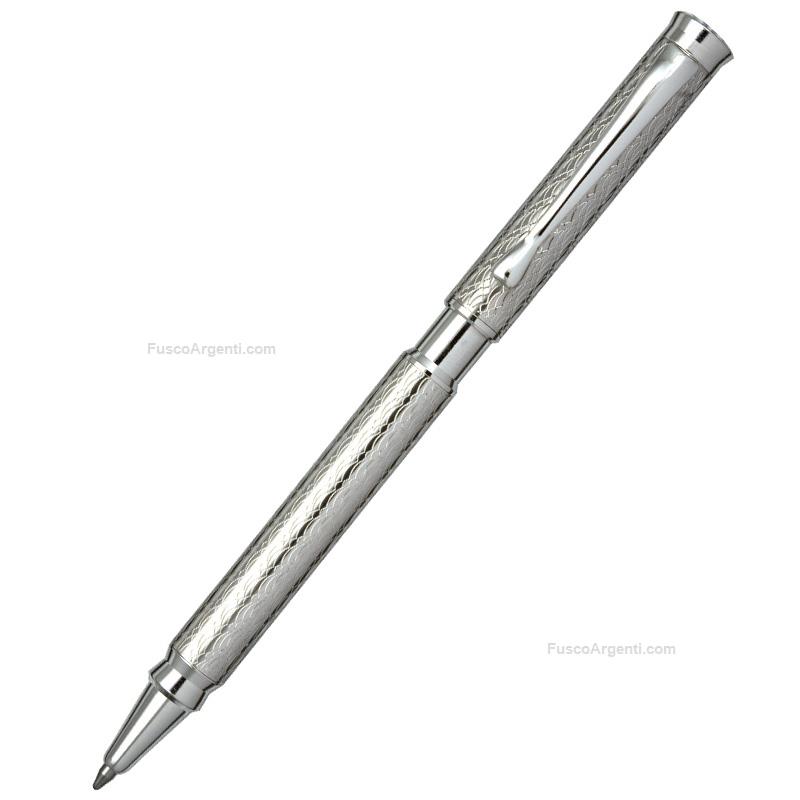 cesare emiliano push-button silver pen