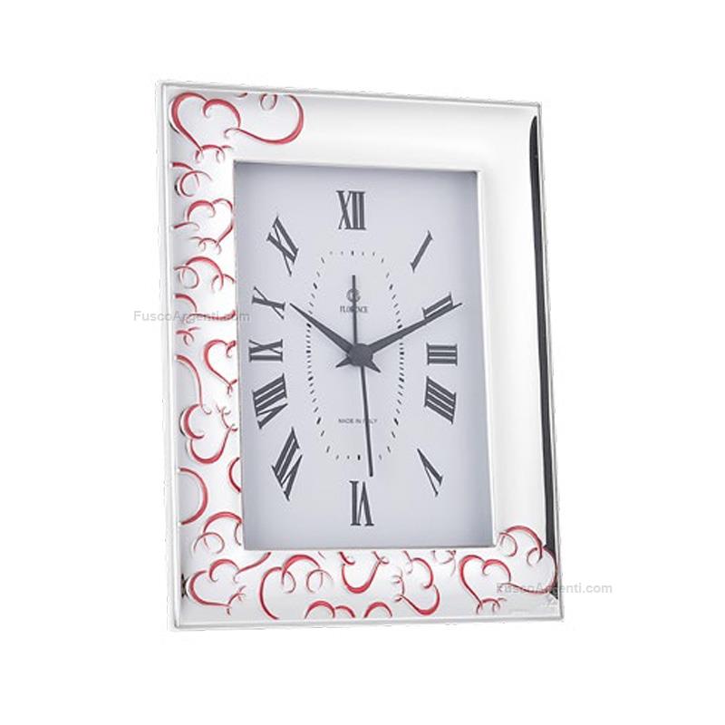 elite table clock intertwined hearts