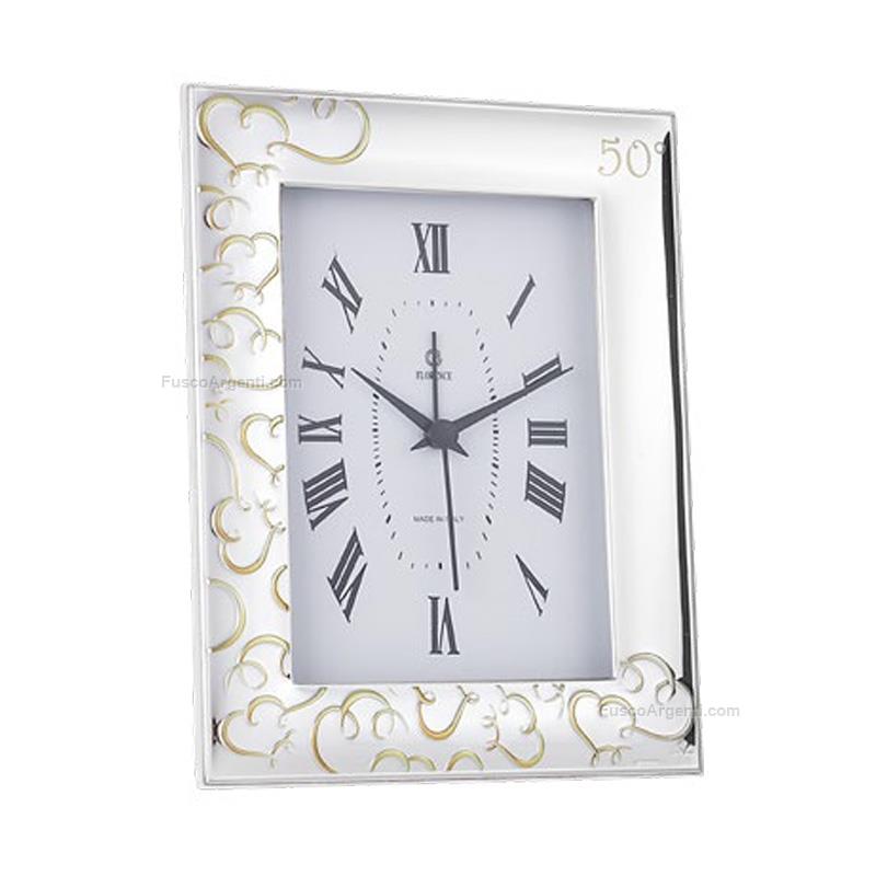 elite table clock intertwined hearts