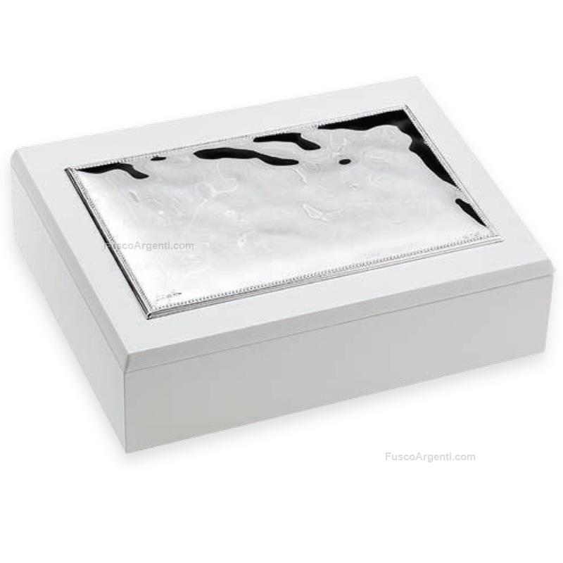 elite white wood jewelry case