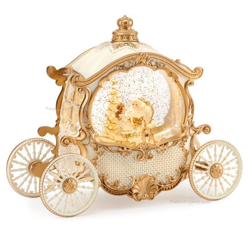fade christmas santa's coach snow globe