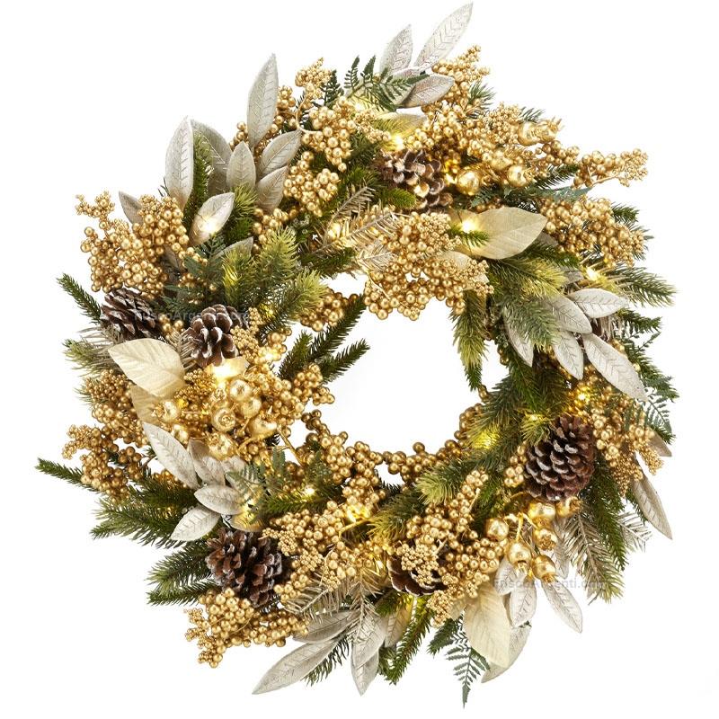 fade christmas garland gold berry