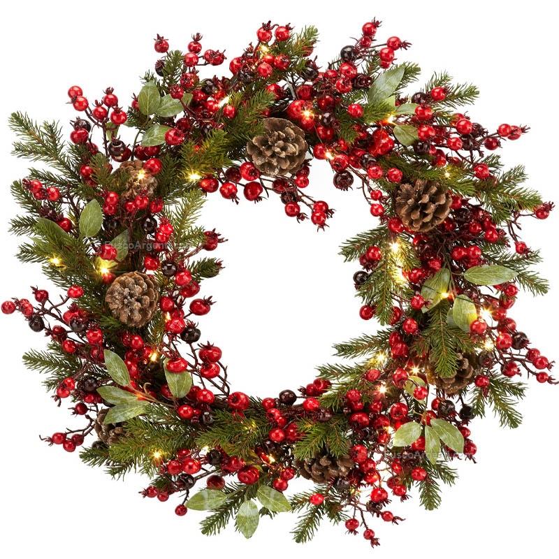 fade christmas garland red cherry